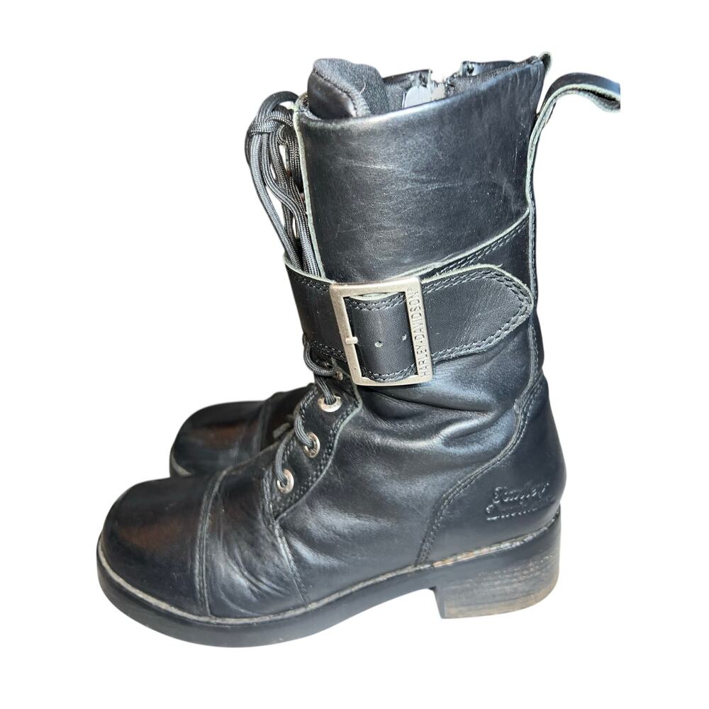 Harley-Davidson biker combat Women's Jammie Black 8-Inch Boots, 2-Inch Heel sz 9